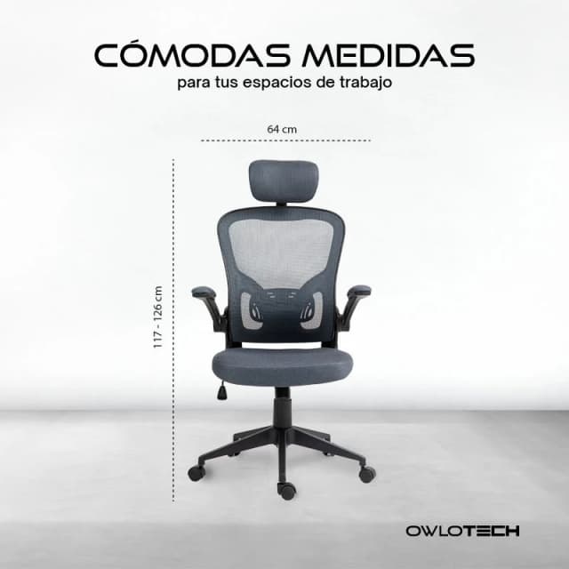 Thumbnail 3 de Owlotech Berkeley Silla Escritorio Ergonómica Gris