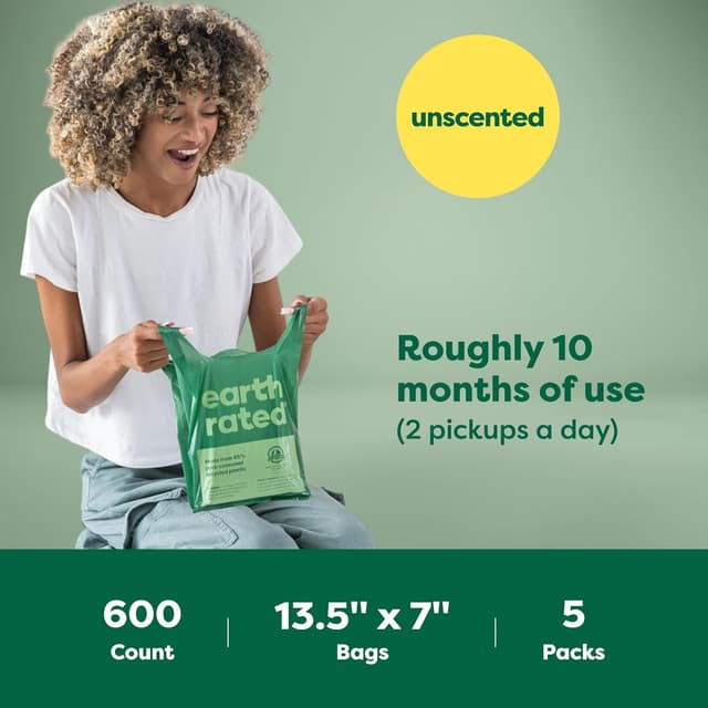Thumbnail 6 de Earth Rated sacchetti igienici per cani con manici extra larghi (600 sacchetti), a prova di perdite