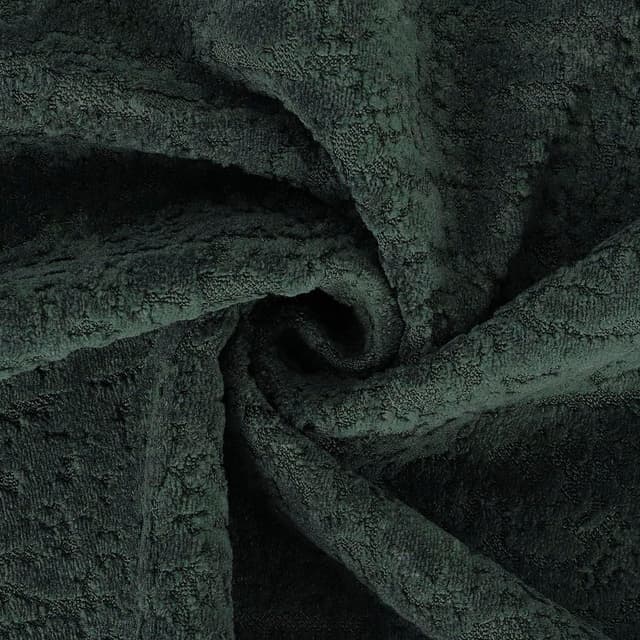 Detalle 2 de Madizz 2er Set Chenille-Samt Kissenbezüge mit Rand-Dekor (dunkelgrün, 50x50 cm)