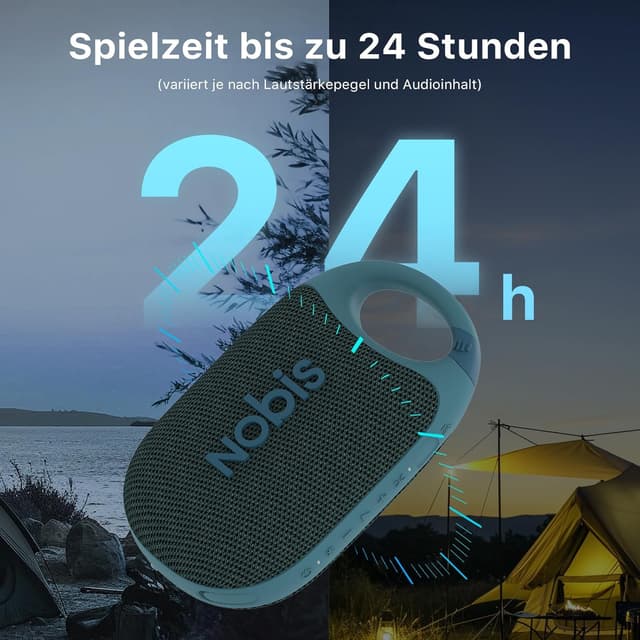 Detalle de NOBIS Clip N1 Tragbarer Bluetooth Lautsprecher 24 Stunden