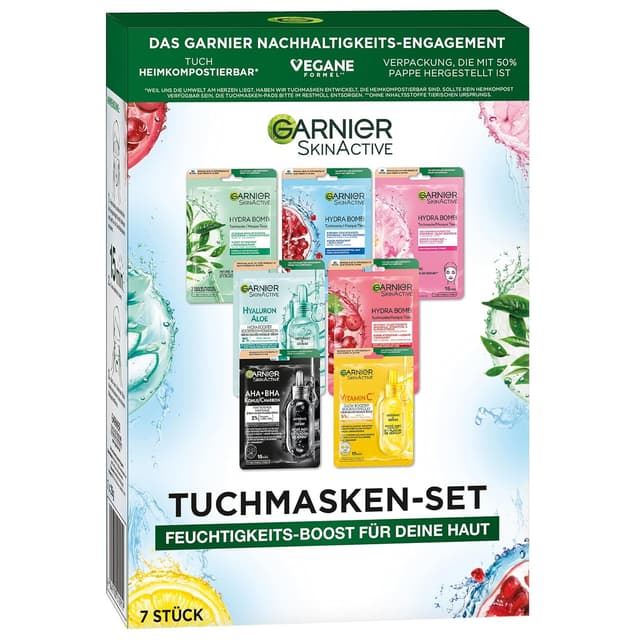 Imagen de Garnier Tuchmasken Set 7×28 g Gesichtsmasken en OfertitasTOP