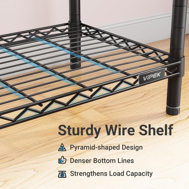 Thumbnail 6 de VIPEK V5 Portable Closet Rack with 4 Rods, 8 Shelves, 890LBS