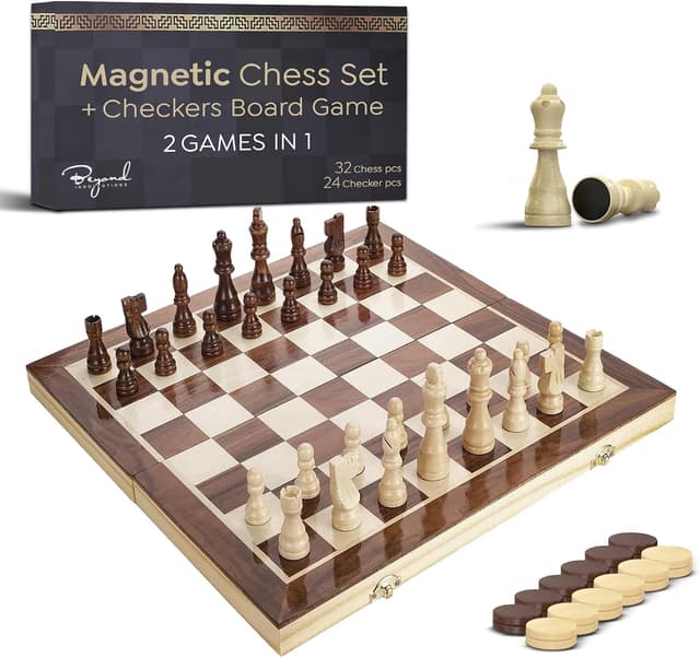 Detalle de Wooden Magnetic Chess Set 15” 🎲