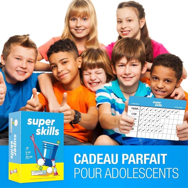Detalle de Super Skills – Jeu de société adulte, ado et enfant (dès 8 ans) : 120 défis en version française