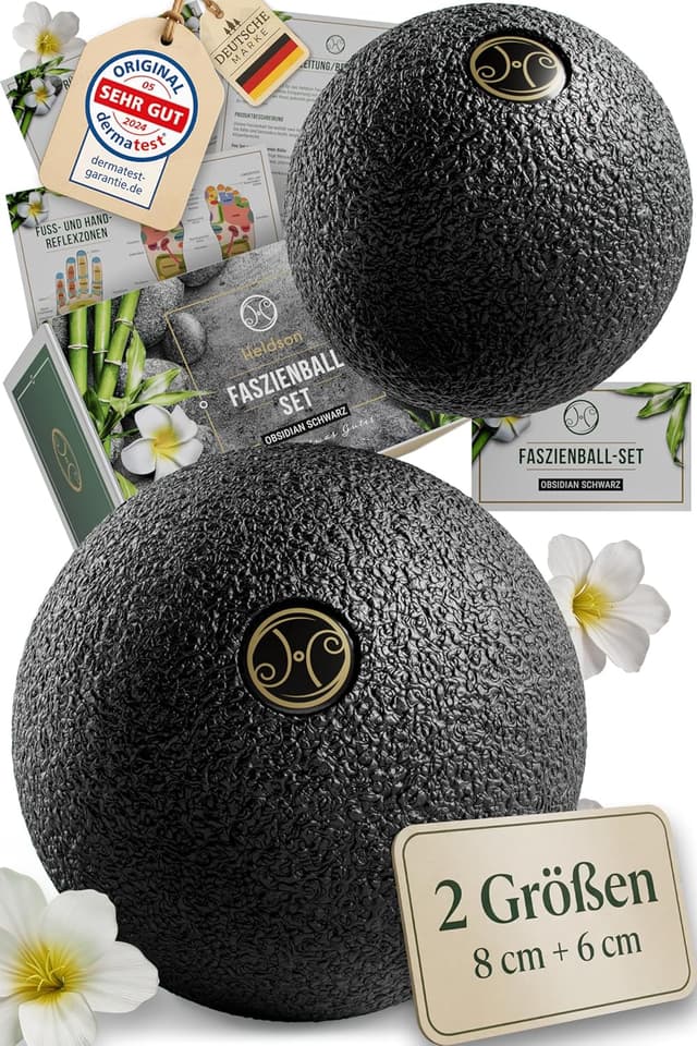 Detalle de HELDSON Premium Faszienball 2er Set 6cm & 8cm