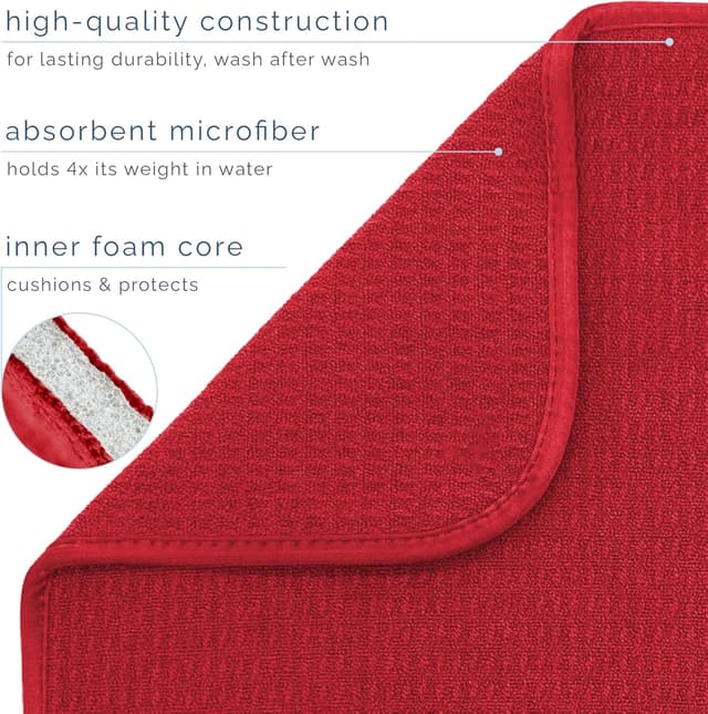 Detalle de S&T INC. Dish Drying Mat 16" x 18" absorbent kitchen mat 🧽