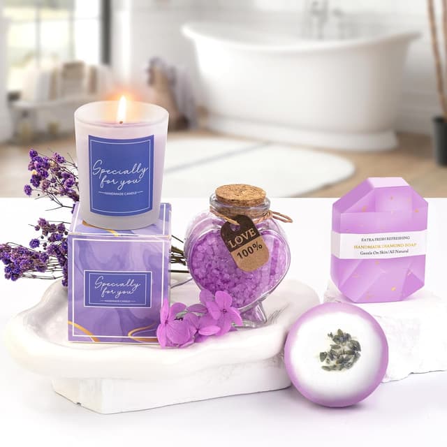 Detalle de Lavendel Spa-Korb für Frauen 16-teilig