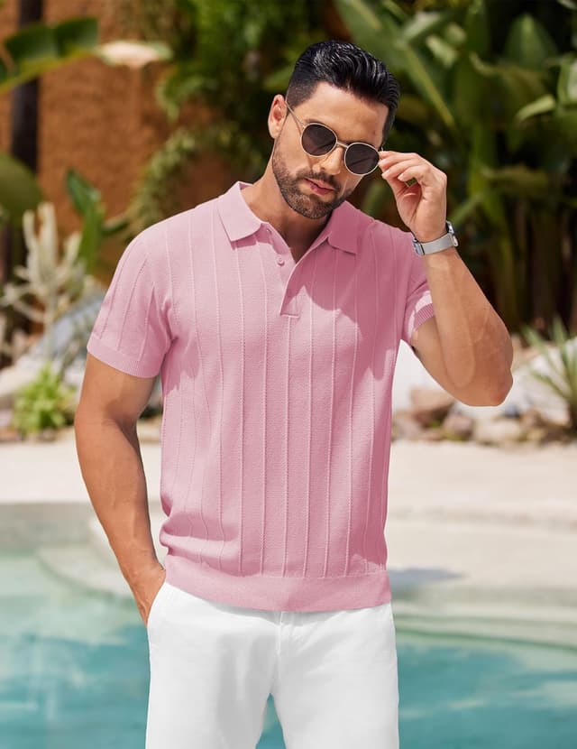 Detalle 2 de COOFANDY Knit Polo Short Sleeve 1️⃣