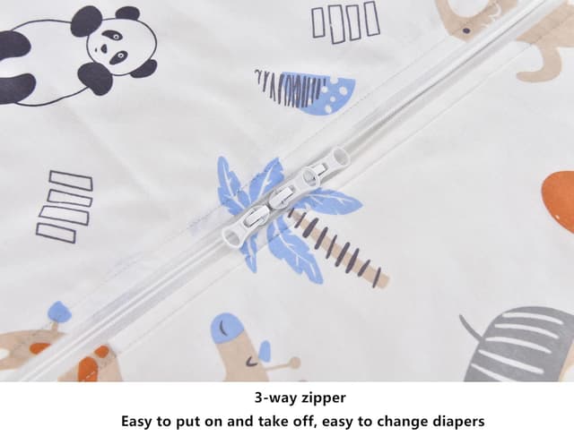 Detalle de Chilsuessy Baby Schlafsack mit Füßen 2,5 Tog – CPC-zertifiziert, Winter/Übergang, Wald Panda (80 cm)
