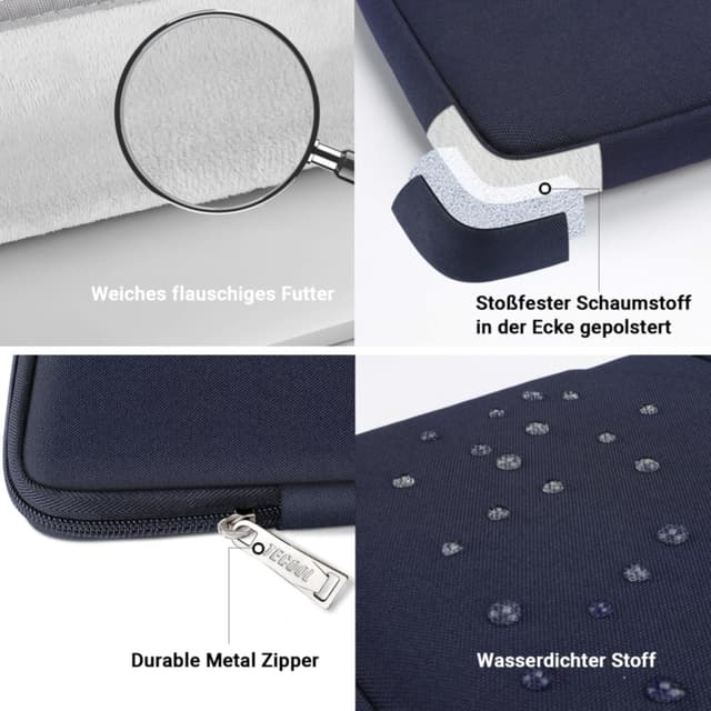Thumbnail 5 de TECOOL 16 Zoll Laptoptasche, dunkelblau