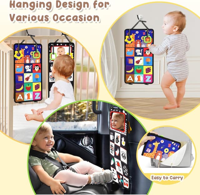 Thumbnail 5 de URMYWO Tummy Time Toys black and white baby mirror 0–12 months