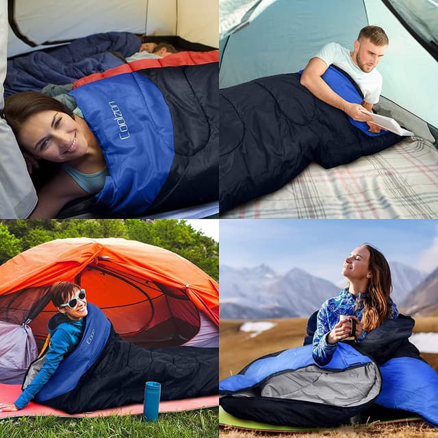 Thumbnail 6 de Coolzon Schlafsack Outdoor per camping 3-4 stagioni per adulti, ultraleggero e con sacco compressione