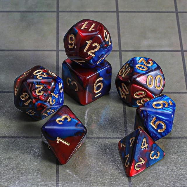 Detalle 2 de QMAY DND dice set polyhedral 7 pieces