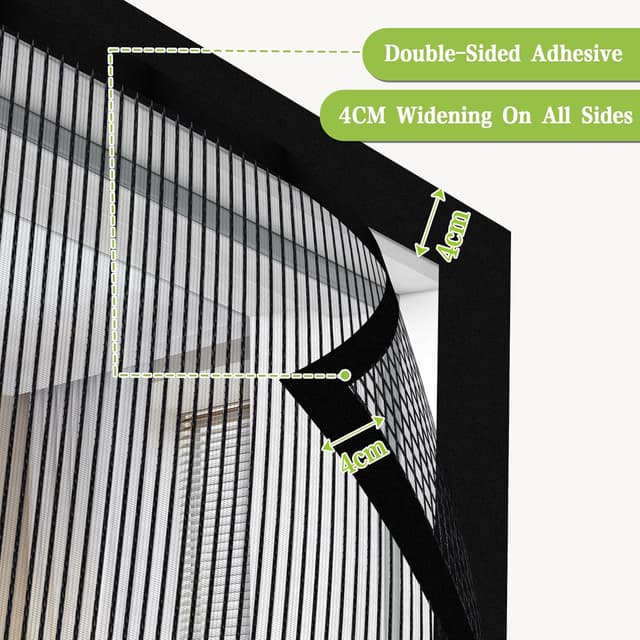 Detalle 2 de PJExim Magnetic Fly Screen Door (Heavy Duty, No-Drill) for Patio Doors