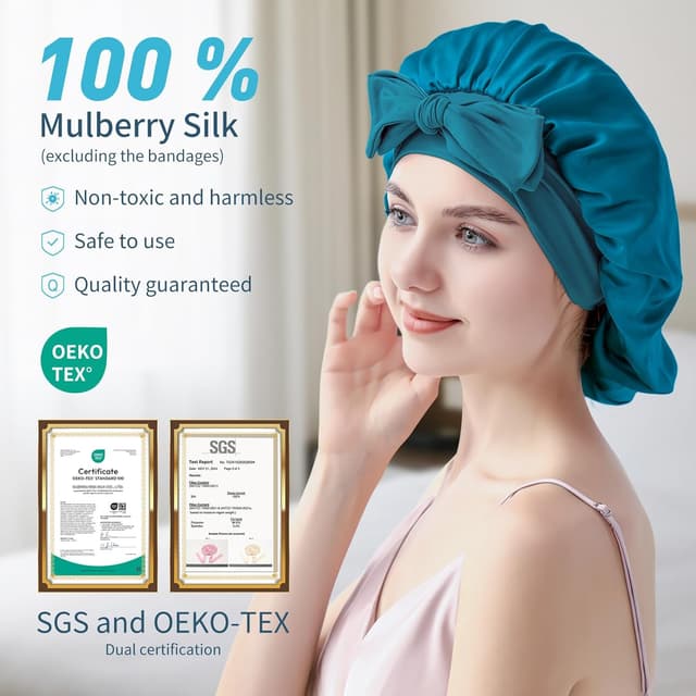 Detalle 2 de Silmana Silk Bonnet 22 Momme