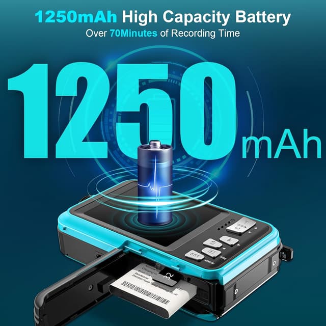 Thumbnail 6 de Yixinxin Unterwasserkamera (UHD 4K, 64 MP) mit Autofokus und Dual-Selfie-Bildschirmen, inkl. 32-GB-Karte