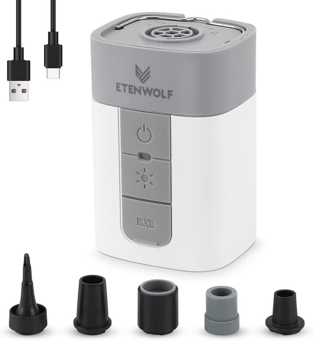 Detalle de ETENWOLF Air 5 Pro Max Portable Electric Air Pump (10400 mAh) with Camping Light