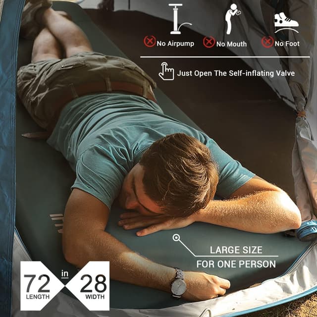 Thumbnail 3 de INVOKER Self Inflating Memory Foam Mat 196x70x8cm