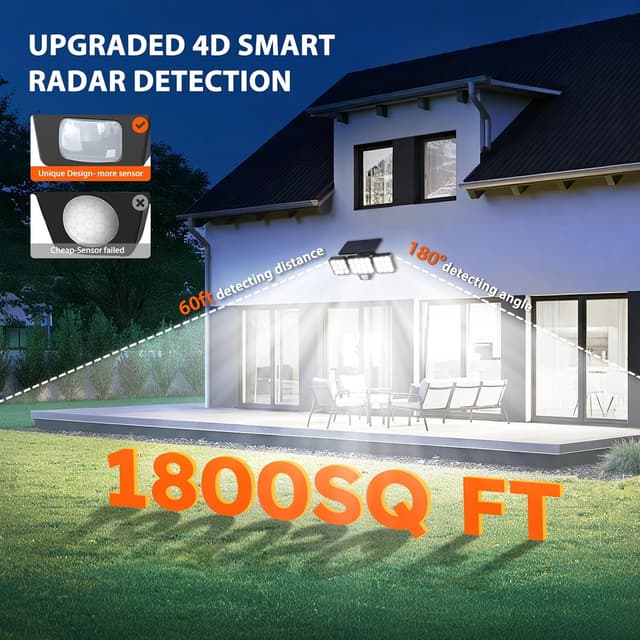 Detalle 2 de GEARLITE Solar Security Light 3500 LM, 270° illumination