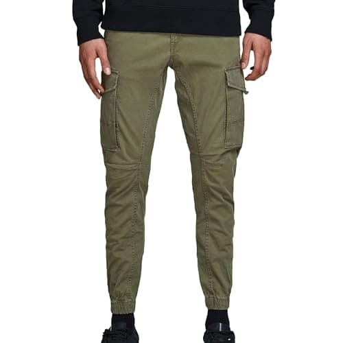 Detalle de JACK & JONES Jjipaul Jjflake AKM 542 Olive Night, Pantalón hombre W32/L34