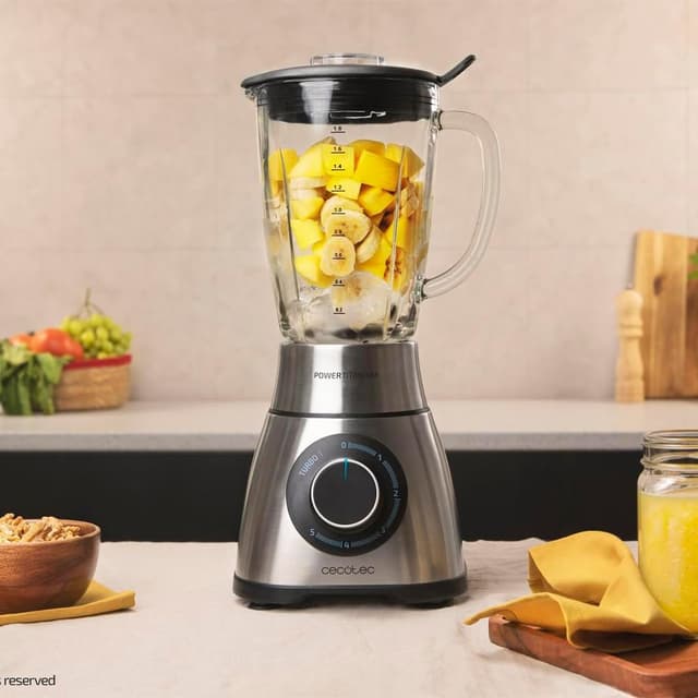 Detalle de Cecotec Power Black Titanium 2000MAX frullatore a bicchiere in vetro da 1,8 L da 2000W