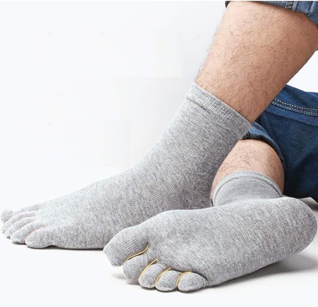 Detalle de PUTUO calze uomo a 5 dita (dita separate) in cotone, 5 paia, per sport e uso quotidiano