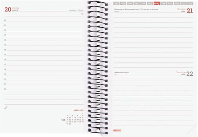 Thumbnail 3 de Finocam Agenda Espir Curso 2025–2026 1 día página 12 meses Rosa