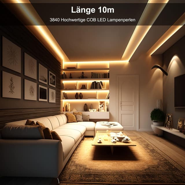 Thumbnail 2 de BERIXDEEP 384 LEDs/m COB LED Streifen 10m 3000K