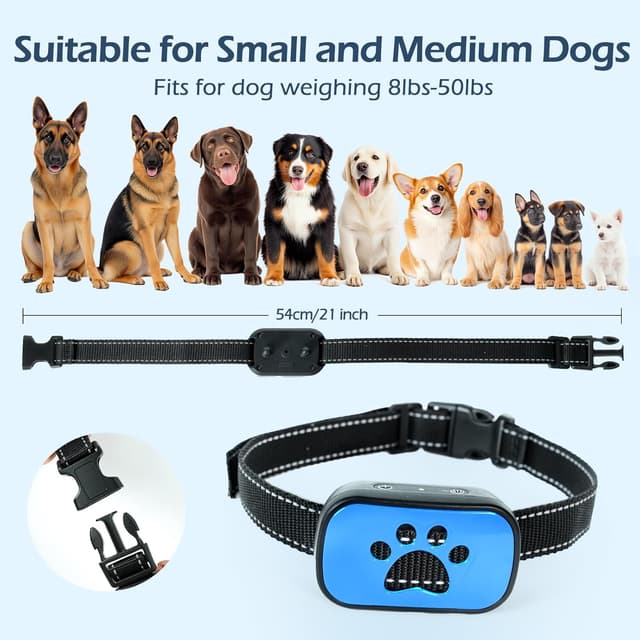 Detalle de Adjustable anti bark collar with vibration