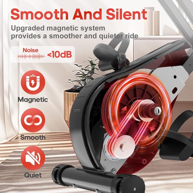 Detalle 2 de Upgraded Folding Exercise Bike with 16-Level Adjustable Magnetic Resistance, 330/350LBS Quiet Foldable Indoor Cycling Bike, Fitness Stationary Bike with LCD Display & Large Comfortable Seat Cushion
Upgraded Folding Exercise Bike with 16-Level Adjusta…