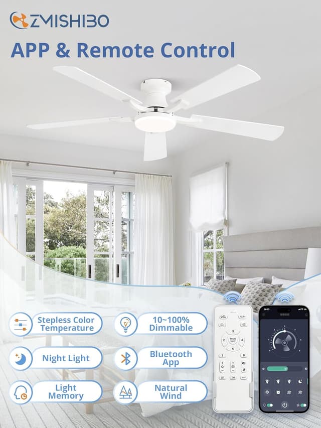 Detalle 2 de ZMISHIBO 52 Inch Ceiling Fan 🌀