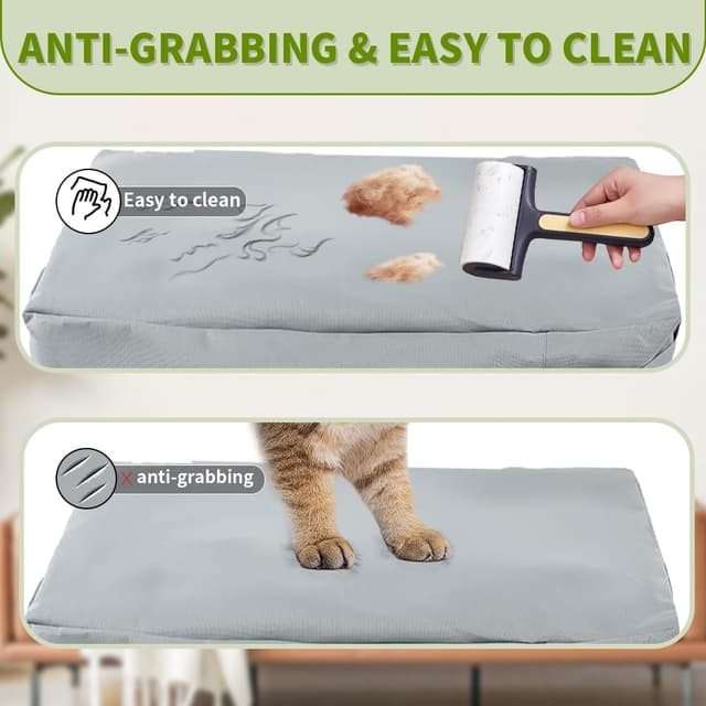 Detalle 2 de DUJUIKE 100% Waterproof Dog Bed Cover (Grey, M 92 x 59 x 10cm) with Zipper