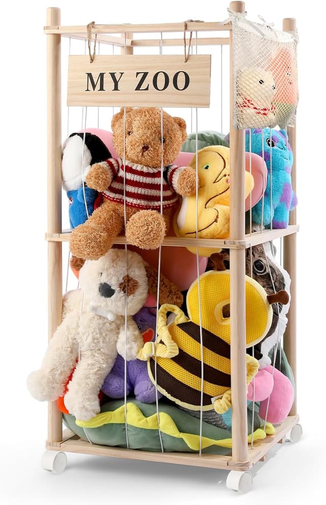 Detalle de khlerox Stuffed Animal Storage Zoo with Wheels, Small