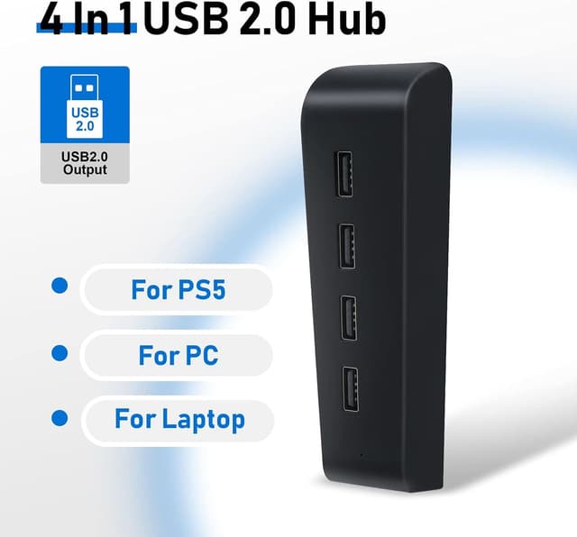 Detalle de 4 Port PS5 USB Hub mit 480 Mbit/s