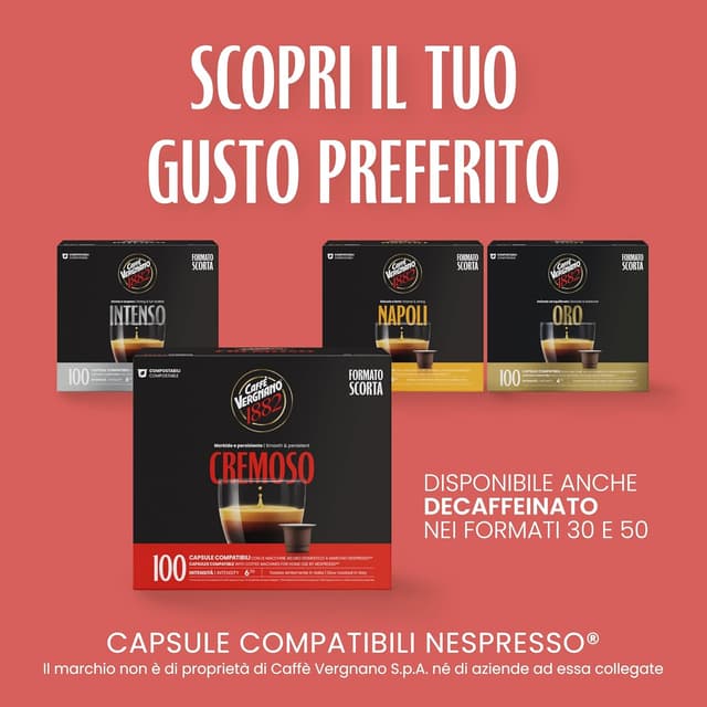 Thumbnail 1 de Caffè Vergnano 1882 Èspresso Cremoso 100 capsule compatibili