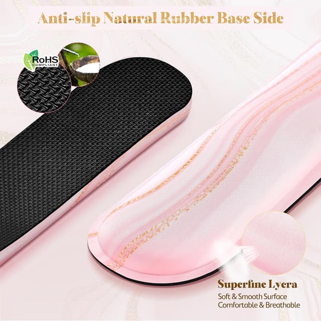 Detalle 2 de Gimars Upgrade Enlarge Silky Memory Foam Wrist Rest Set (Pink Gold) – Keyboard & Mouse Support, 3 Pieces