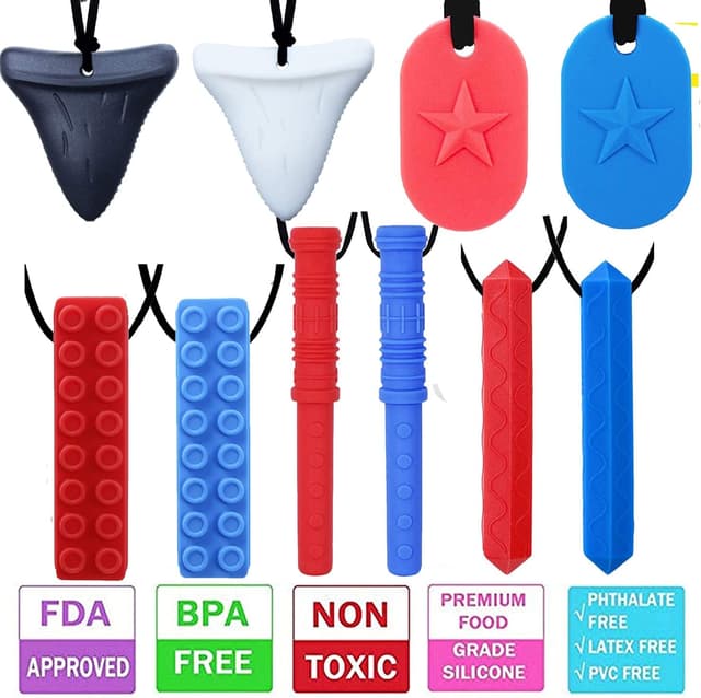 Detalle 2 de GNAWRISHING Chew Necklaces 10pcs for Sensory Kids