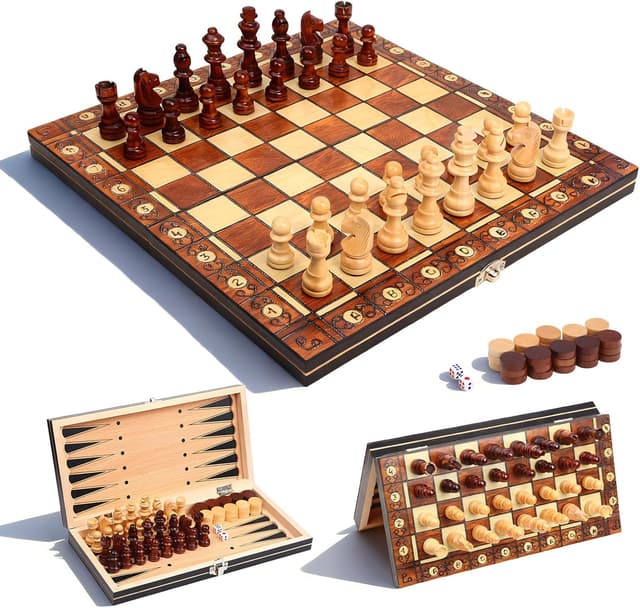 Detalle de Schachspiel Holz Magnetisch 3-in-1