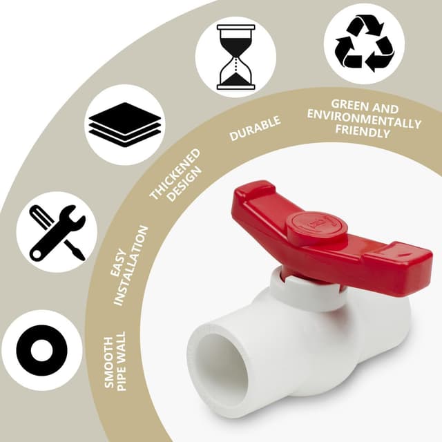 Detalle 2 de PVC Kugelhahn 32 mm, 6er-Set für Wasser