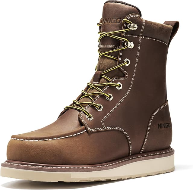 Thumbnail 6 de NINGO 8-Inch Steel Toe Waterproof Work Boots for Men (Moc Toe, Electrical Hazard)
