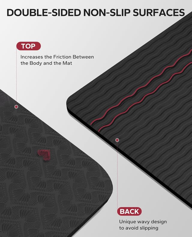 Thumbnail 2 de HAPBEAR Large Yoga Mat 183×116cm 6mm 🧘♀