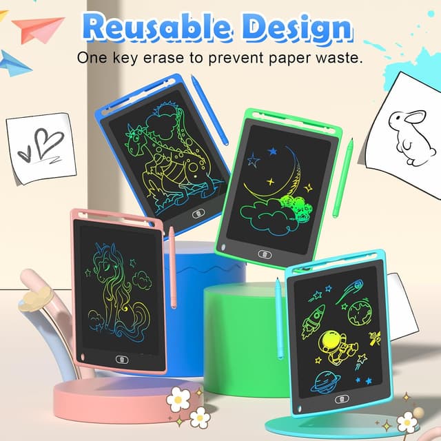 Thumbnail 4 de 4-Pack 8.5" LCD Writing Tablets for Kids ๐ง๐จ