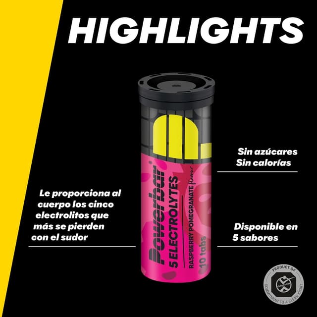 Thumbnail 3 de PowerBar 5 Electrolytes Raspberry Pomegranate 12x10Tabs - Refresca tu energía 🍹