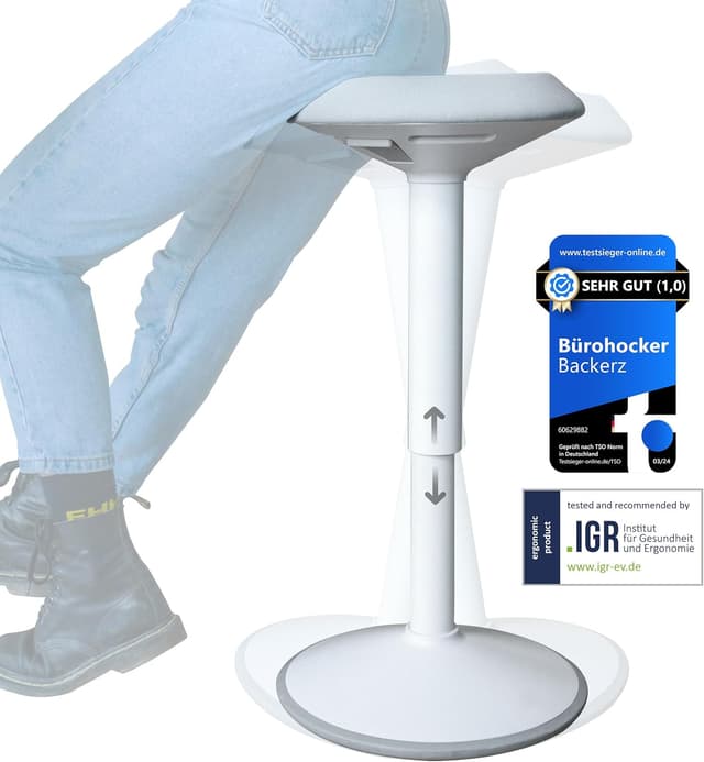 Detalle de Backerz Ergonomischer Hocker 55-80 cm