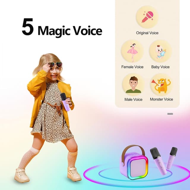 Detalle de CUTEEEE Karaoke Maschine für Kinder mit 2 Mikros