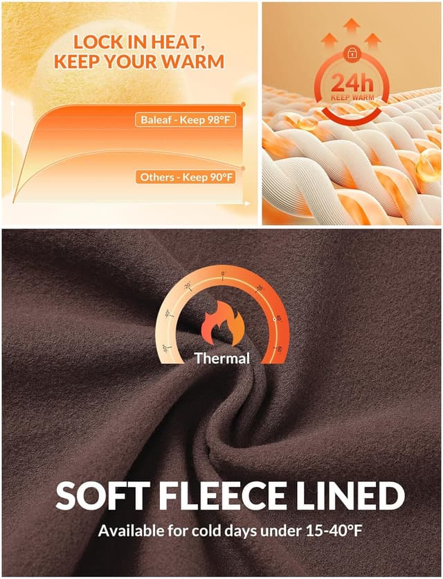 Detalle de baleaf Women’s Thermal Flared Leggings Fleece Lined Yoga Pants with 4 Pockets