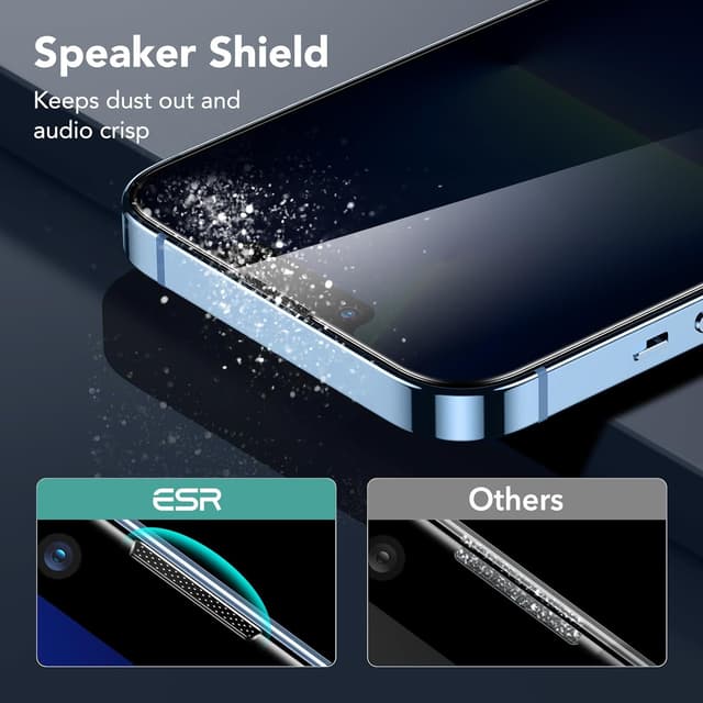 Detalle 2 de Lot de 3 films de protection écran ESR en verre trempé pour iPhone 14 Plus / iPhone 13 Pro Max