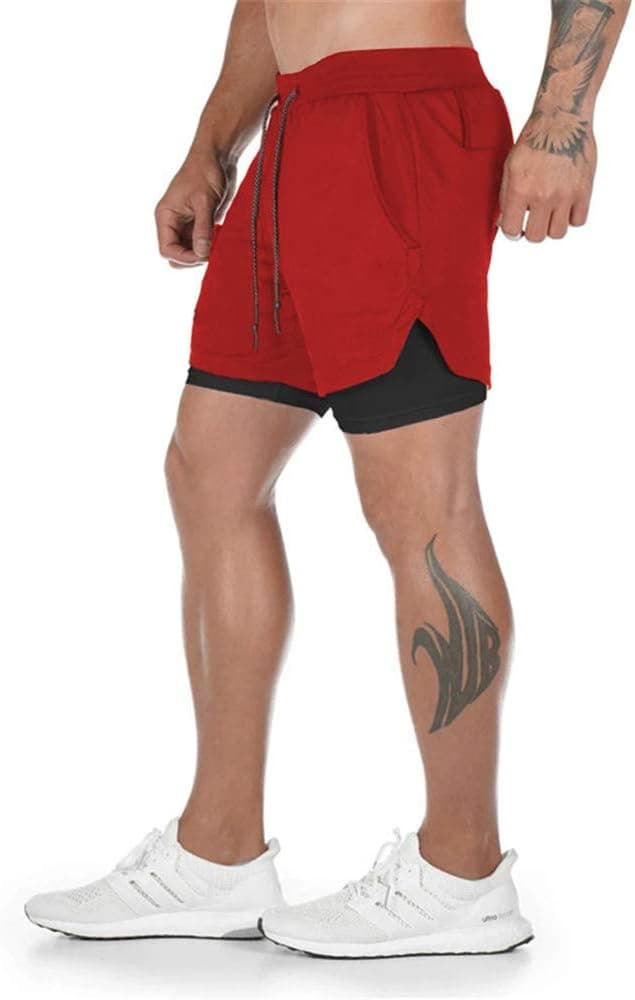 Detalle 2 de Superora Herren Laufshorts 2-in-1 Sport Shorts mit Taschen – atmungsaktiv & schnell trocknend