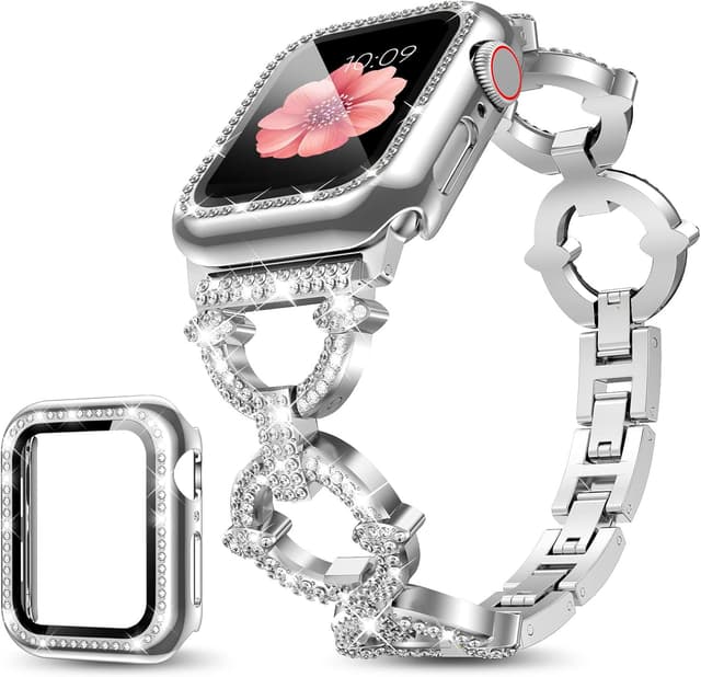 Detalle de Mesime Compatible Apple Watch Band 44mm bling strap