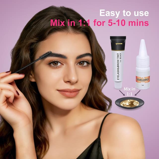 Detalle 2 de Eyelash & Eyebrow Color Kit (Black) — 2-in-1 Lash & Brow Coloring Set for Natural-Looking Results